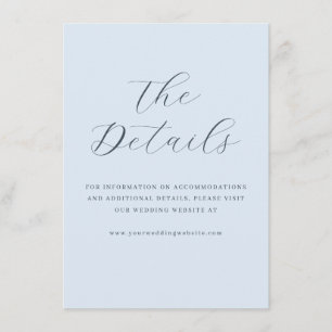 Elegante Blauwe Calligrafie Informatiekaartje