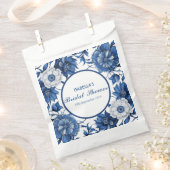 Elegante blauwe chinoiserie bloem bruiloft bedankzakje (Geknipt)