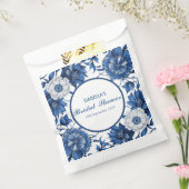 Elegante blauwe chinoiserie bloem bruiloft bedankzakje (Gezegeld)