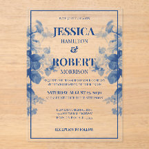 Elegante  Blauwe Chinoiserie Bloemenbruiloft