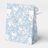 Elegante blauwe chinoiserie bruiloft bedankdoosjes (Achterkant)