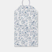 Elegante Blauwe Chinoiserie Bruiloft Cadeaulabel (Achterkant)