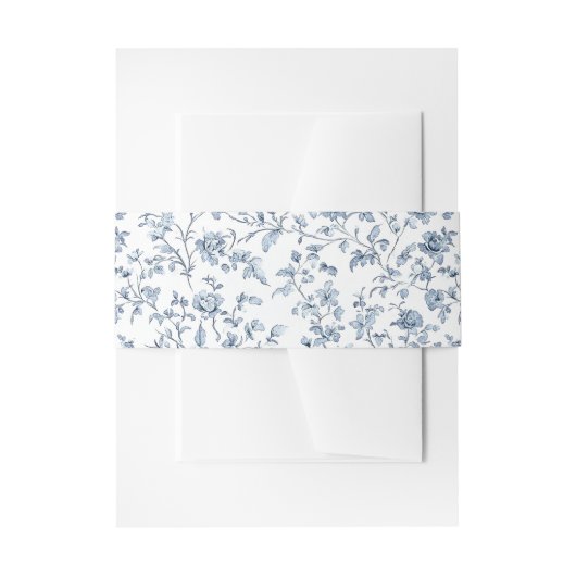 Elegante blauwe chinoiserie bruiloft uitnodigingen wikkel (Voorkant Voorbeeld)