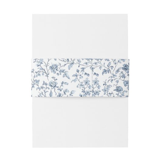 Elegante blauwe chinoiserie bruiloft uitnodigingen wikkel (Achterkant Voorbeeld)