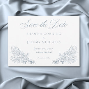 Elegante Blauwe Chinoiserie Natuur & Vogels Bruilo Save The Date