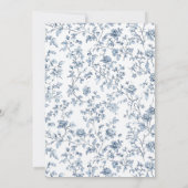 Elegante blauwe chinoiserie platte save the date k (Achterkant)