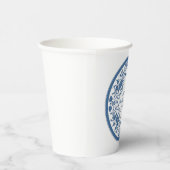 Elegante Blauwe Chinoiserie Victoriaans Chinese Bl Papieren Bekers (Rechts)