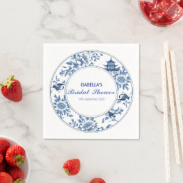 Elegante Blauwe Chinoiserie Victoriaans Chinese Bl Servet