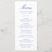 Elegante Blauwe Chinoiserie Victoriaanse Bloem Bru Menu (Voorkant)