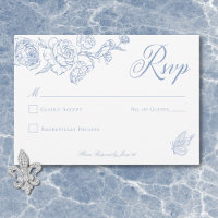Elegante blauwe chinoiserie vogel en familiewapen 