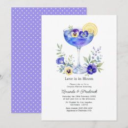 Elegante Blauwe Cocktail Koppels Bruisbad Kaart