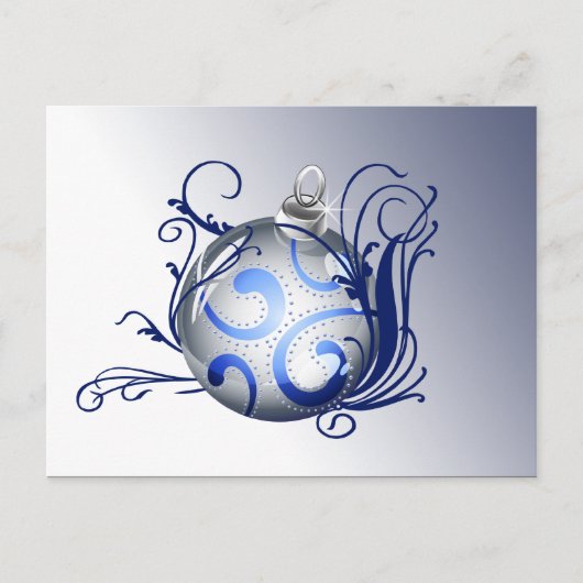 elegante blauwe Corporate Christmas Greetings Feestdagenkaart (Voorkant)