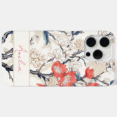 Elegante  Blauwe Crème Koraal Kersenbloesem Case-Mate iPhone Case (Achterkant (horizontaal))