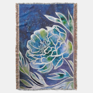 Elegante Blauwe Dahlia Marine Blauwgroene Bloemrij Deken