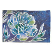 Elegante Blauwe Dahlia Navy Teal Bloemenschilderin Kussensloop (Achterkant)