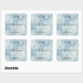 Elegante blauwe Damask Rustic Candle Product Label (Vel)