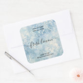 Elegante blauwe Damask Rustic Candle Product Label (Envelop)