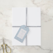 Elegante Blauwe Damast Dankbaarheid Cadeaulabel (Met Touw)