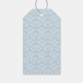 Elegante Blauwe Damast Dankbaarheid Cadeaulabel (Achterkant)