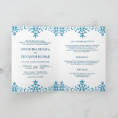 Elegante Blauwe Damast Traditionele Indiase Trouwd (Binnen)
