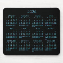 Elegante Blauwe Deco Jaarkalender 2025