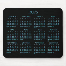 Elegante Blauwe Deco Jaarkalender 2025 Muismat
