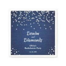Elegante Blauwe Denim en Diamanten Bachelorette Fe