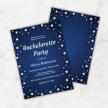 Elegante Blauwe Denim en Diamanten Bachelorette Pa