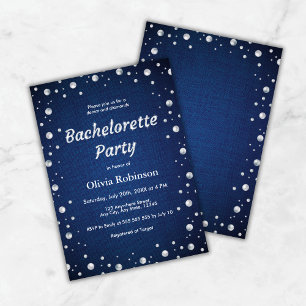 Elegante Blauwe Denim en Diamanten Bachelorette Pa Kaart