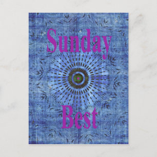 Elegante blauwe denim motief vector afdruk patroon briefkaart