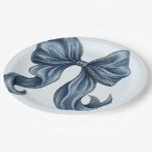 Elegante Blauwe Denim Strik  Papieren Bordje (Gekanteld)