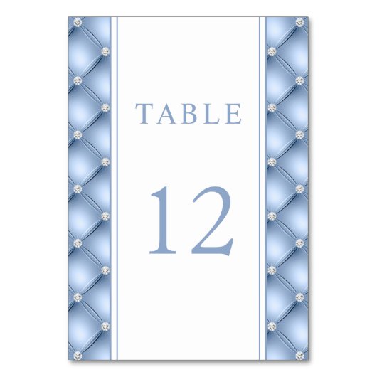 Elegante Blauwe Diamant Gekussende Trouw Kaart (Voorkant)