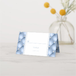 Elegante Blauwe Diamant Geplooid Huwelijk Plaatskaartje