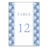 Elegante Blauwe Diamant Gestikte Bruiloft Kaart (Achterkant)