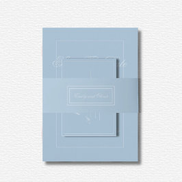 Elegante blauwe diamanten bruiloft uitnodigingen wikkel