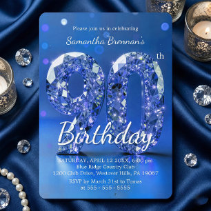 Elegante Blauwe Diamanten Edelsteen Glamour 90ste Kaart