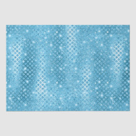 Elegante Blauwe Diamanten Metaalglans Patroon Tissuepapier