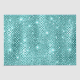 Elegante Blauwe Diamanten Metallic Glitter Patroon Tissuepapier