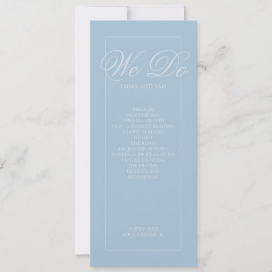 Elegante Blauwe Diamanten Trouwprogramma (Voorkant)