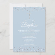 Elegante Blauwe Doop Christening Zilveren Hartjes