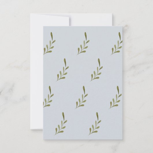 Elegante blauwe doop / doop uitnodiging (Achterkant)