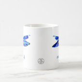 Elegante Blauwe Dragonfly Handgeschilderde Waterve Koffiemok (Center)