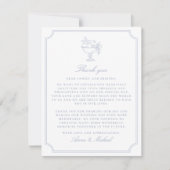 Elegante Blauwe Dubbel Kader Trouw Dankkaart Save The Date (Voorkant)