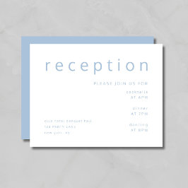 Elegante Blauwe Elegante Trouwreceptie Informatiekaartje