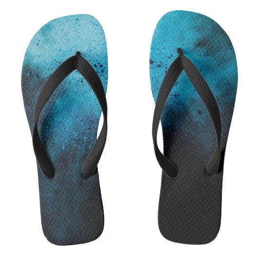 elegante blauwe en donkere heren slippers teenslippers (Voetbed)