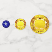 Elegante blauwe en gele edelstenen confetti (Achterkanten)