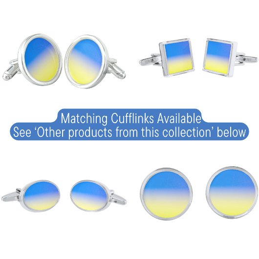 Elegante blauwe en gele gradiënt Oekraïne geïnspir Stropdas