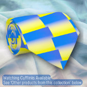 Elegante blauwe en gele gradiënt Oekraïne geïnspir Stropdas