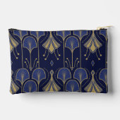 Elegante blauwe en gouden art deco etui (Achterkant)