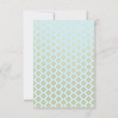 Elegante Blauwe en Gouden Baby Uitnodiging (Achterkant)